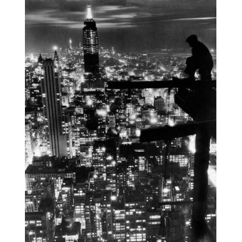 Tableaux Photos - Vue nocturne de NYC, New York, États-Unis, 1932 - BRIDGEMAN IMAGES