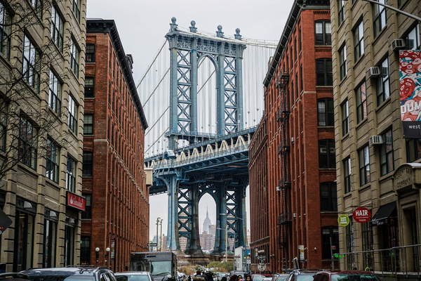 tableaux-photos - Pont de Manhattan depuis Dumbo, Brooklyn, New York - BRIDGEMAN IMAGES
