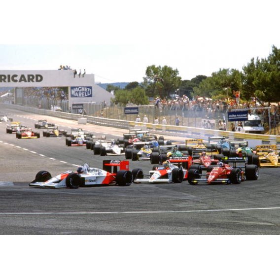 Alain Prost et Ayrton Senna au départ, 1988