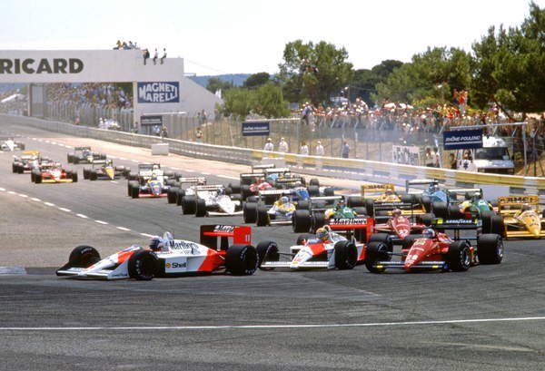 tableaux-photos - Alain Prost et Ayrton Senna au départ, 1988 - BRIDGEMAN IMAGES