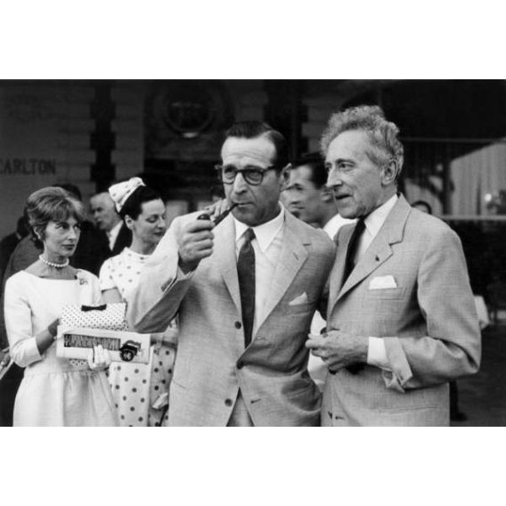 Georges Simenon et Jean Cocteau, Cannes, 1960