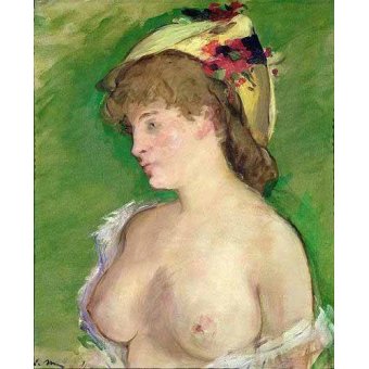 Tableaux de Nus - Tableau -La blonde aux seins nus-, Eduard Manet - Manet, Eduard
