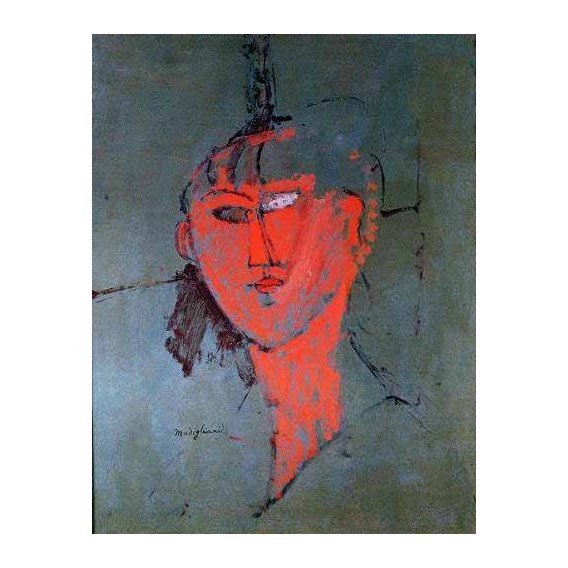 pinturas do retrato - Quadro -La cabeza roja-