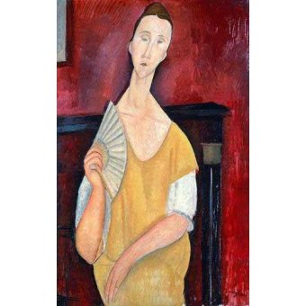  - Tableau -Mujer con abanico-, Amedeo Modigliani - Modigliani, Amedeo