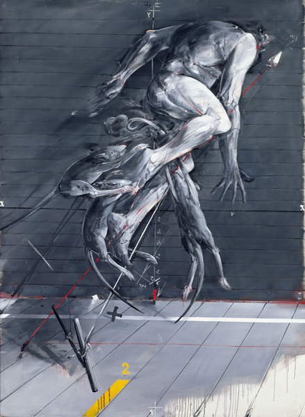 tableaux-pour-couloir - Persécution, 1977, Vladimir Velickovic - BRIDGEMAN IMAGES