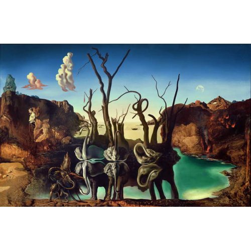 Cygnes reflétant les éléphants, 1937, par Salvador Dali