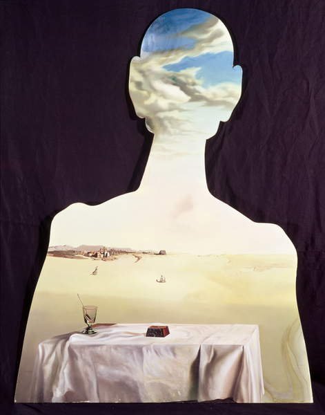 tableaux-pour-couloir - Couple avec la tête pleine de nuages, figure masculine, 1936, par Salvador Dali - BRIDGEMAN IMAGES