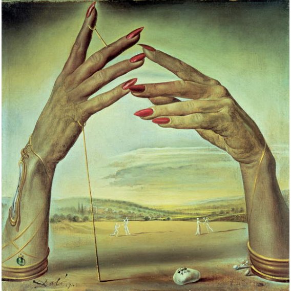 Portrait d'une femme passionnée (Les mains), 1945, par Salvador Dali