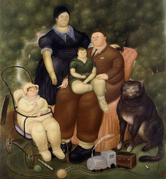 tableaux-pour-couloir - La Famille, 1969, Fernando Botero - BRIDGEMAN IMAGES