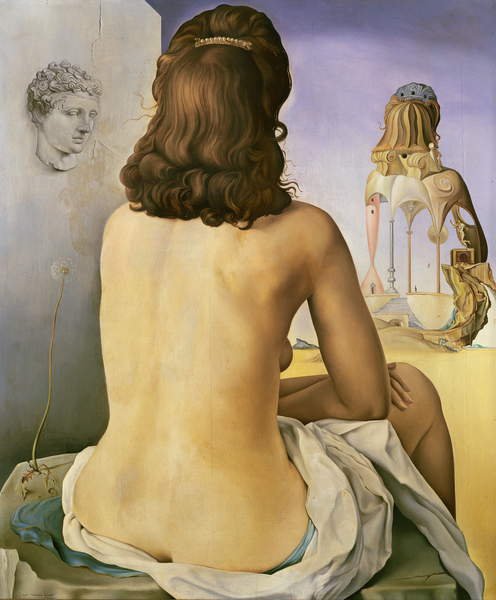 tableaux-pour-couloir - Mon épouse, desnuda, contemplando su propia carne convirtiéndose en escaleras, Salvador Dali - BRIDGEMAN IMAGES