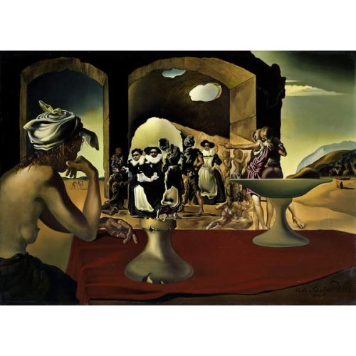 Marché aux esclaves avec le buste disparu de Voltaire, 1940, Salvador Dali