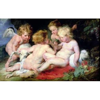  - Tableau -El niño Cristo con Juan Bautista y dos ángeles-, Peter Paulus Rubens - Rubens, Peter Paulus