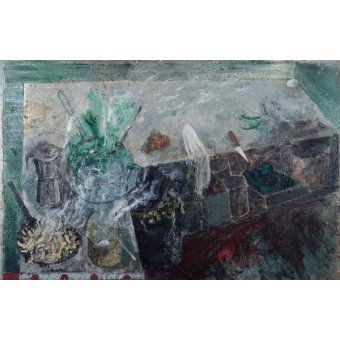 Tableaux Modernes - Cuisine avec cafetière, 1985, Miquel Barceló - BRIDGEMAN IMAGES