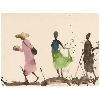  - Marché de la Sangha, Jupe verte, 2000, Miquel Barceló - BRIDGEMAN IMAGES