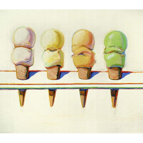 Quatre cornets de glace, 1964, Wayne Thiebaud