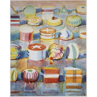 Tableaux Natures Mortes - Afficher les lignes, 1990, Wayne Thiebaud - BRIDGEMAN IMAGES