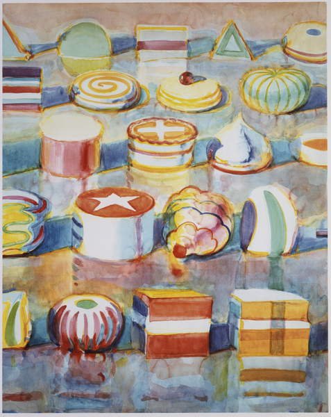 tableaux-pour-couloir - Afficher les lignes, 1990, Wayne Thiebaud - BRIDGEMAN IMAGES