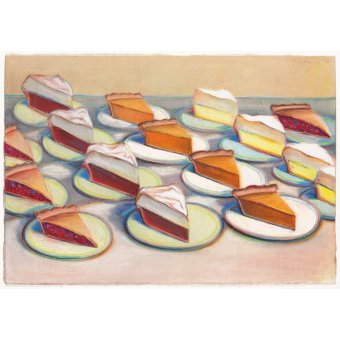 Tableaux Natures Mortes - Seize tartes, 1965, Wayne Thiebaud - BRIDGEMAN IMAGES
