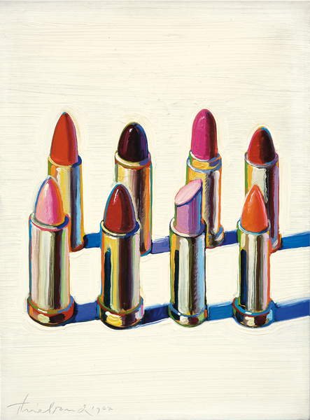 tableaux-pour-couloir - Rouges à lèvres, 1964, Wayne Thiebaud - BRIDGEMAN IMAGES