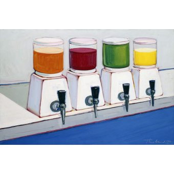 Tableaux Natures Mortes - Sirops de boissons, 1961, Wayne Thiebaud - BRIDGEMAN IMAGES