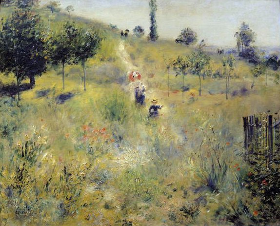 tableaux-de-fleurs - Chemin avançant dans la haute herbe - Pierre-Auguste Renoir - Renoir, Pierre Auguste