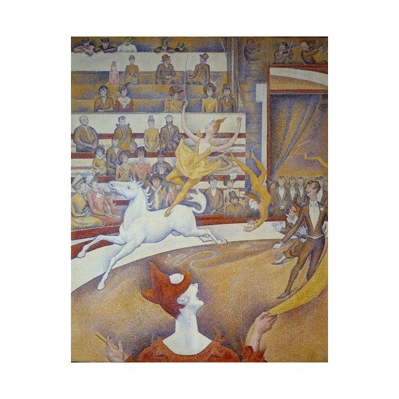 Le Cirque, Une écuyère, un cheval, un clown et des acrobates, 1891,  Seurat, Georges Pierre