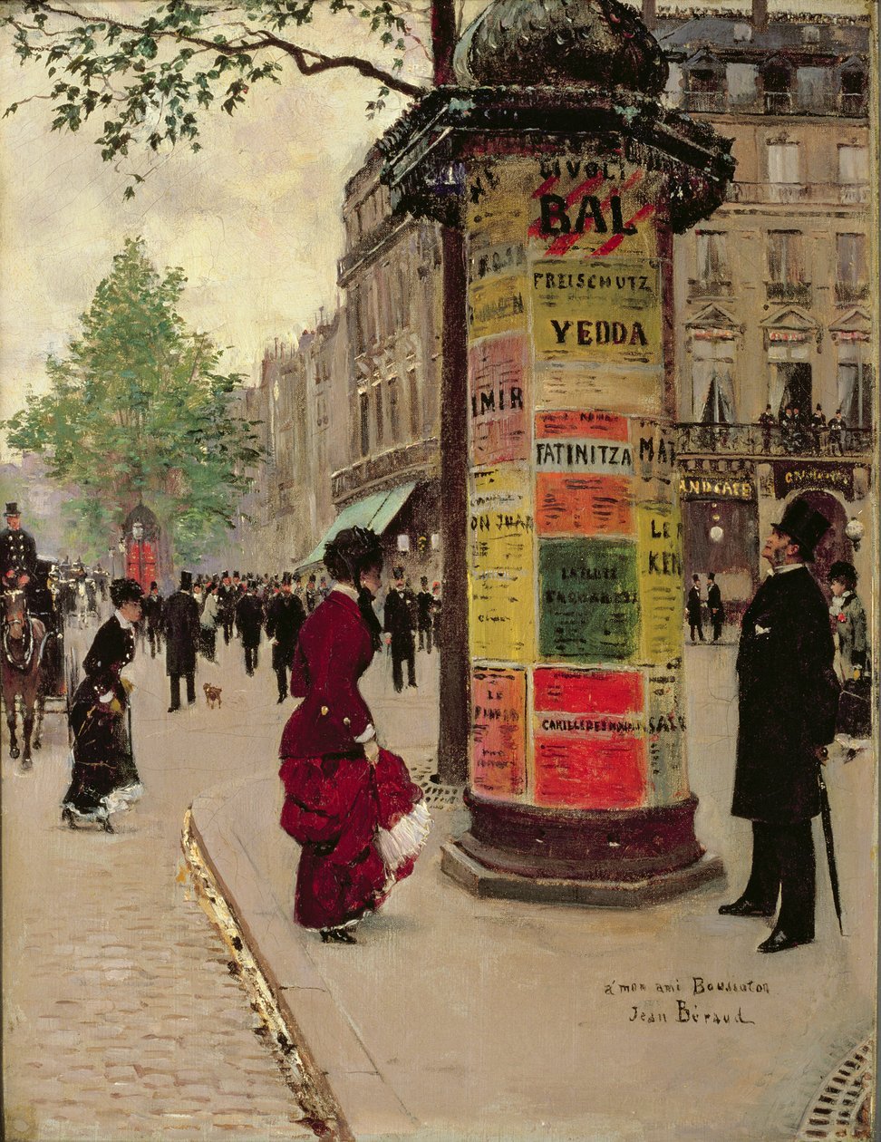 tableaux-pour-couloir - Tableau -Kiosque de Paris, début des années 1880, Beraud, Jean - Beraud, Jean