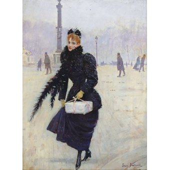  - Tableau -Femme parisienne à la Place de la Concorde, vers 1890, Beraud, Jean - Beraud, Jean