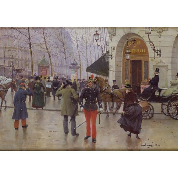 Tableau Le Boulevard des Capucines et le Théâtre Vaudeville, 1889, Beraud, Jean