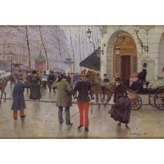  - Tableau -Le Boulevard des Capucines et le Théâtre Vaudeville, 1889, Beraud, Jean - Beraud, Jean