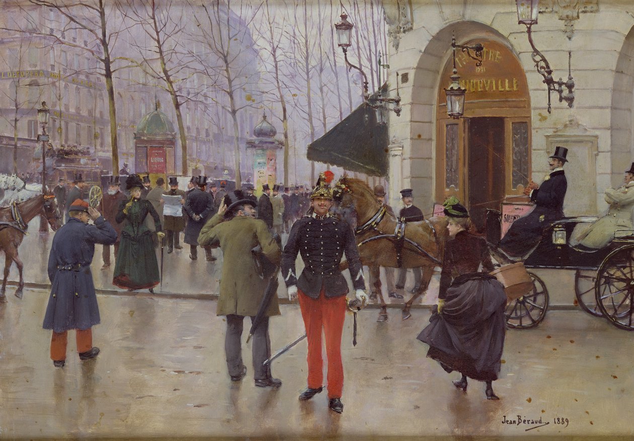 tableaux-pour-couloir - Tableau -Le Boulevard des Capucines et le Théâtre Vaudeville, 1889, Beraud, Jean - Beraud, Jean