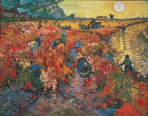 tableaux-de-fleurs - Tableau - La vigne rouge à Arles, 1888-, Vincent Van Gogh - Van Gogh, Vincent