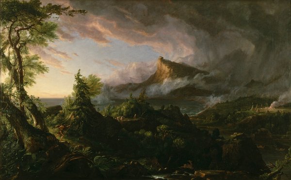 tableaux-pour-hall - Le Cours de l'Empire : L'État Sauvage — Thomas Cole - BRIDGEMAN IMAGES