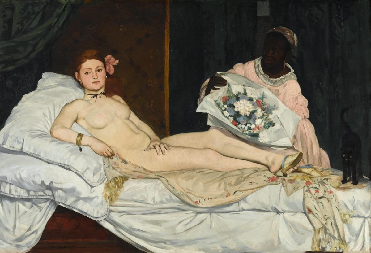 tableaux-de-portraits - 	Tableau de Nus - Olympia, 1863, Eduard Manet - Manet, Eduard