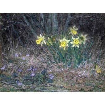  - Tableau -Narcisses et violettes-, Jean François Millet - Millet, Jean François