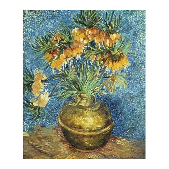 imagens de flores - Quadro -Corona Imperial de Fritilárias en jarrón de cobre-