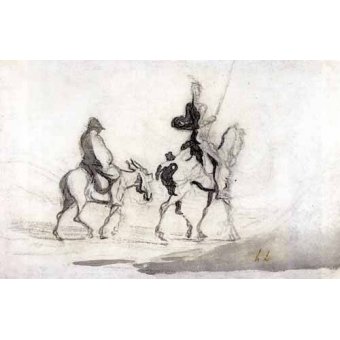 Tableau -Don Quichotte et Sancho Panza, 1850-, Honoré Daumier