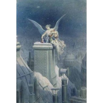 Tableaux Mappemondes - Tableau -Angel repartiendo regalos-, Gustave Doré - Doré, Gustave