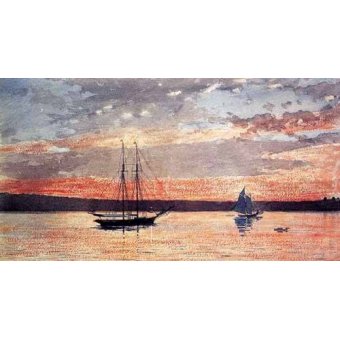 Tableaux Mappemondes - Tableau -Atardecer en Gloucester-, Winslow Homer - Homer, Winslow