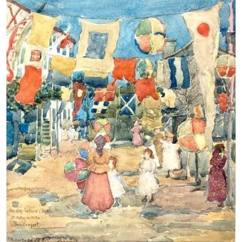 Tableaux Mappemondes - Tableau -Fiesta Venice, S. Pietro in Volta-, Maurice Prendergast - Prendergast, Maurice