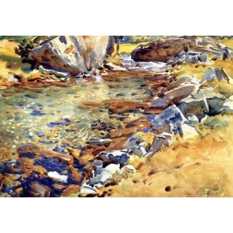 Tableaux Mappemondes - Tableau -Brook among Rocks-, John Singer Sargent - John Singer Sargent