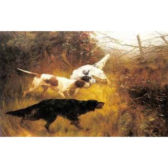  - Cuadro de Animales - Three Pointers in a Landscape, Thomas Blinks - Blinks, Thomas