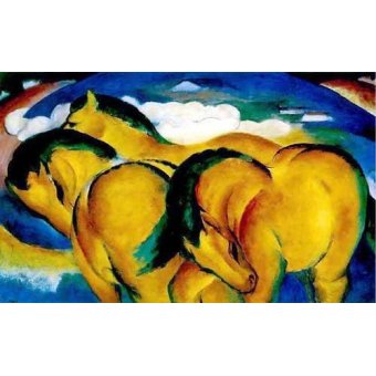 Tableaux d'Animaux - Cuadro de Animales - Caballitos amarillos, Franz Marc - Marc, Franz