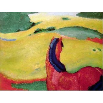 Tableaux d'Animaux - Cuadro de Animales - Caballo en un paisaje, Franz Marc - Marc, Franz
