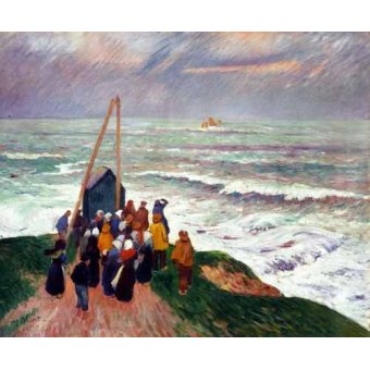  - Tableau -Esperando a los pescadores en Bretaña-, Henri Moret - Moret, Henri