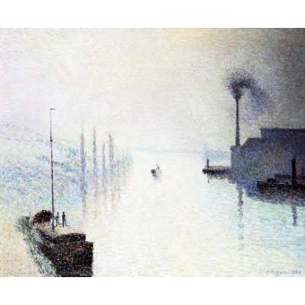  - Tableau -Île Lacroix Rouen avec brouillard -, Camille Pissarro - Pissarro, Camille