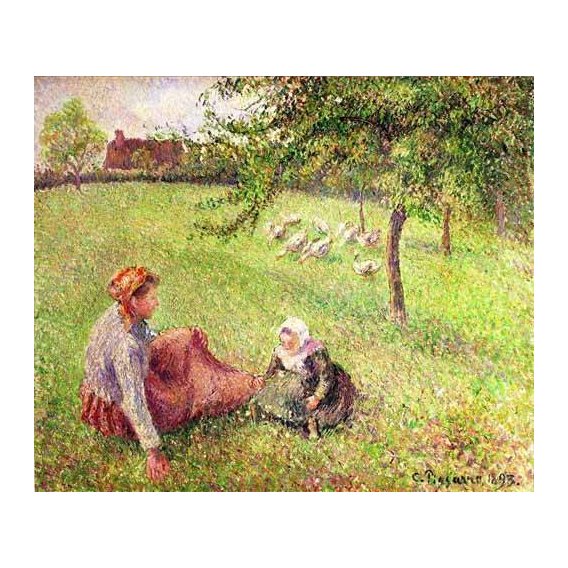 pinturas de paisagens - Quadro -La pastora de gansos-