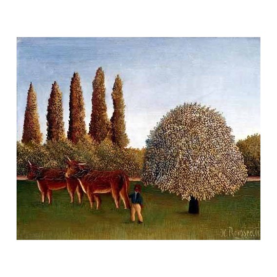pinturas de paisagens - Quadro -Paisaje con vacas-