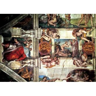  - Tableau -Bóveda: Creación de Eva, le Profeta Ezequiel-, Miguel Angel Buonarroti - Buonarroti, Miguel Angel