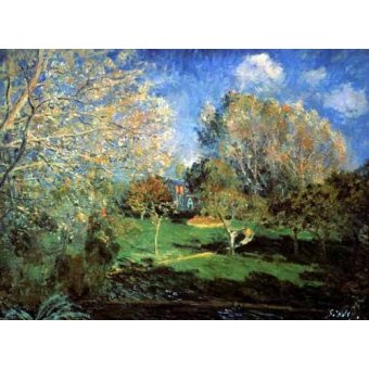 Tableaux de Paysages - Tableau -Garden-, Alfred Sisley - Sisley, Alfred